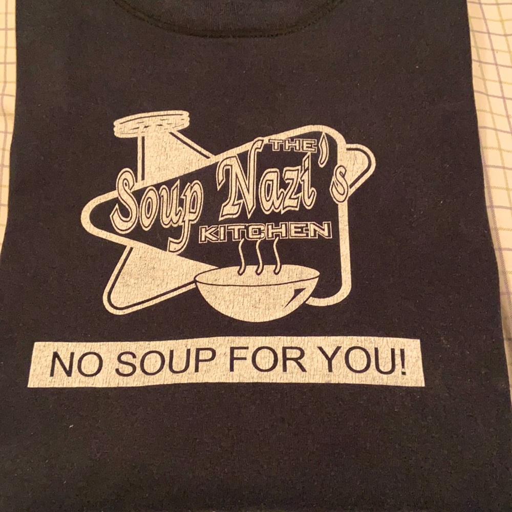 🔥3/$15 Seinfeld iconic “Soup Nazi” black t shirt